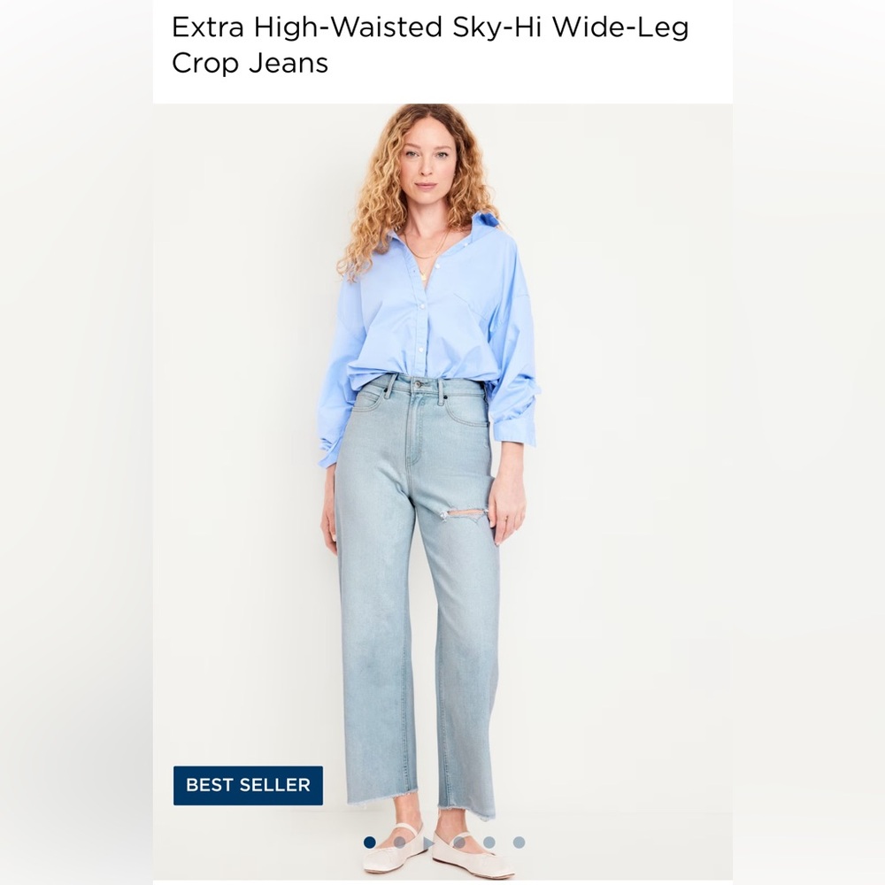 Old Navy Extra High-Waisted Sky-Hi Wide-Leg
Crop Jeans, 12T